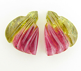 Пара резных арбузных турмалинов 12,19 карат 