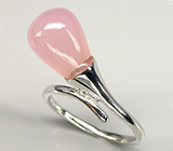 Элегантное кольцо с розовым кварцем Серебро 925
