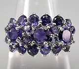 Изящное кольцо с иолитами Серебро 925