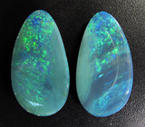 Пара крупных дублет опалов 27,88 карат 