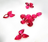 Набор из 17 рубеллитов турмалинов 