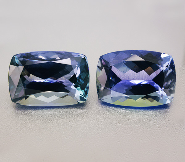 Пара полихромных танзанитов 5,31 карат