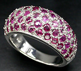 Кольцо с розовыми и пурпурными сапфирами Серебро 925