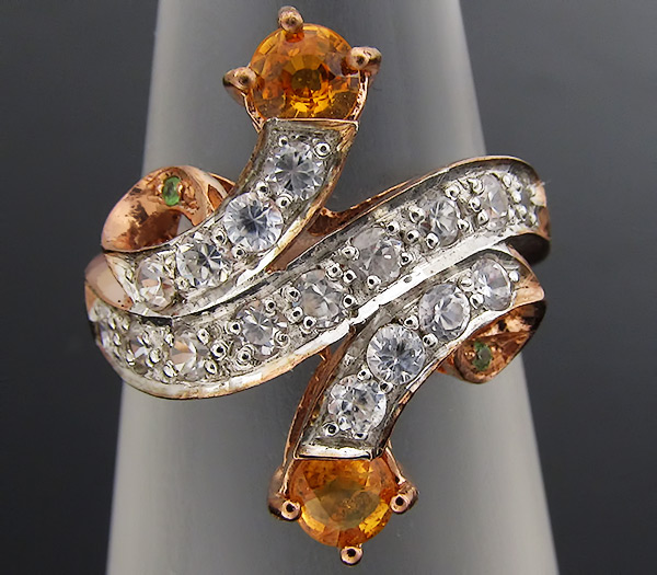 Кольцо из коллекции "Mia" с сапфирами и цаворитами