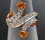 Кольцо из коллекции "Mia" с сапфирами и цаворитами Серебро 925