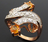 Кольцо из коллекции "Mia" с сапфирами и цаворитами Серебро 925