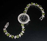 Часы на браслете с перидотами Серебро 925