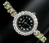 Часы на браслете с перидотами Серебро 925