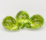 Набор из 3 бриолетов перидотов 4,66 карат 