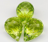Набор из 3 бриолетов перидотов 4,66 карат 