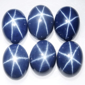 Набор из 6 звездчатых сапфиров 10,25 карат