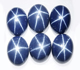 Набор из 6 звездчатых сапфиров 10,25 карат 