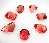 Набор из 7 красных турмалинов 5,9 карат 