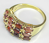 Стильное кольцо с гранатами Серебро 925