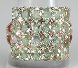 Кольцо с платиново-зелеными сапфирами Серебро 925