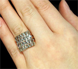 Кольцо с платиново-зелеными сапфирами Серебро 925