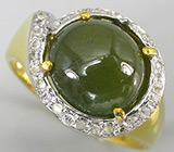 Кольцо из коллекции "Mia" с кабошоном зеленого сапфира Серебро 925