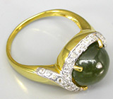 Кольцо из коллекции "Mia" с кабошоном зеленого сапфира Серебро 925