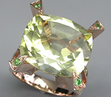 Кольцо из коллекции "Mia" с цитрином и цаворитами гранатами Серебро 925