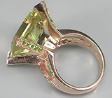 Кольцо из коллекции "Mia" с цитрином и цаворитами гранатами Серебро 925