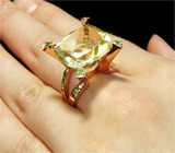 Кольцо из коллекции "Mia" с цитрином и цаворитами гранатами Серебро 925