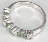 Изящное кольцо с зелеными сапфирами Серебро 925