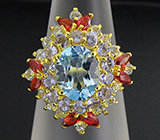 Кольцо из коллекции "Mia" с топазами, танзанитами и сапфирами Серебро 925