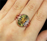 Кольцо с цитрином и сапфирами Серебро 925