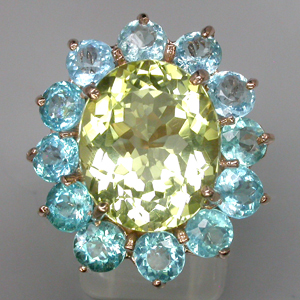 Кольцо из коллекции "Mia" с цитрином и апатитами