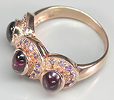 Кольцо из коллекции "Mia" с родолитами гранатами и аметистами Серебро 925