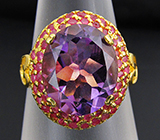Кольцо из коллекции "Mia" с аметистом и розовыми сапфирами Серебро 925