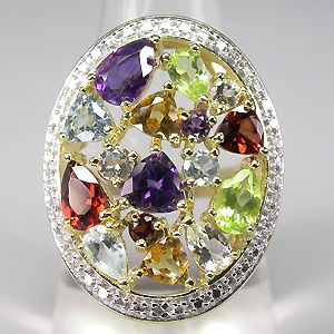 Кольцо из коллекции "Mia" с самоцветами