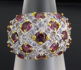 Кольцо из коллекции "Mia" с родолитами и танзанитами Серебро 925