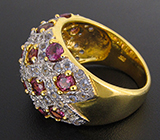 Кольцо из коллекции "Mia" с родолитами и танзанитами Серебро 925