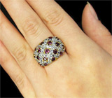 Кольцо из коллекции "Mia" с родолитами и танзанитами Серебро 925