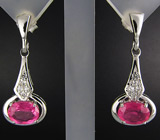 Серьги с розовыми сапфирами Серебро 925