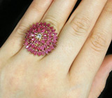 Превосходное кольцо с танзанитом и розовыми сапфирами Серебро 925