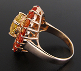 Кольцо из коллекции "Mia" с цитрином, гранатами и оранжевыми сапфирами Серебро 925