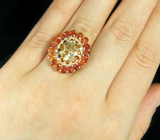 Кольцо из коллекции "Mia" с цитрином, гранатами и оранжевыми сапфирами Серебро 925