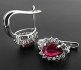 Серьги с рубинами Серебро 925