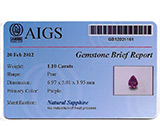 Сапфир с эффектом смены цвета 1,1 карат 