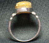 Кольцо c золотистым кварцем "волосатиком" Серебро 925