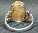 Кольцо c золотистым кварцем "волосатиком" Серебро 925