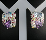 Серьги из коллекции "Multistone" с самоцветами Серебро 925