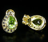 Серьги из коллекции "Mia" с перидотами и сапфирами Серебро 925