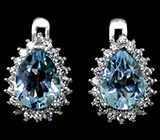 Замечательные серьги с топазами Серебро 925