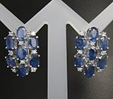 Комплект с синими сапфирами Серебро 925