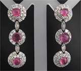 Серьги с кабошонами розовых сапфиров Серебро 925