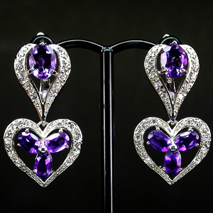 Замечательные cерьги с аметистами