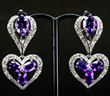 Замечательные cерьги с аметистами Серебро 925